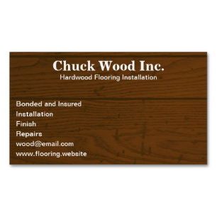 Wood Floors   Faux Wood Magnetic Business Card