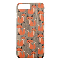 Wood fox cute retro whimsical hipster foxes vintag