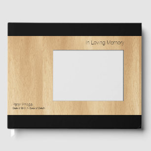 Wood Frame B Template Funeral Guest Book Add Image