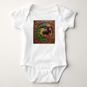 Wood Framed Australian Rainbow Lorikeet, Baby Bodysuit
