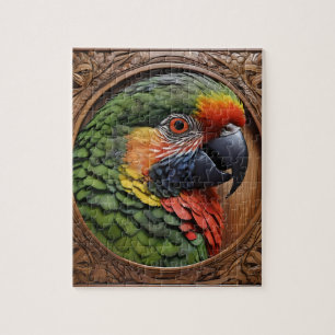 Wood Framed Australian Rainbow Lorikeet, Jigsaw Puzzle