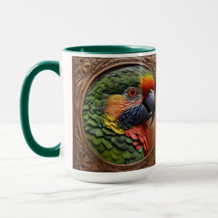 Wood Framed Australian Rainbow Lorikeet, Mug
