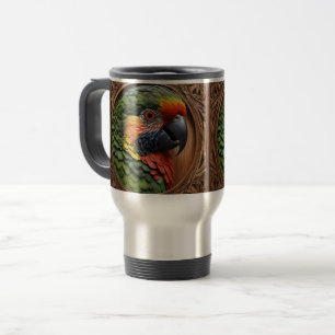 Wood Framed Australian Rainbow Lorikeet, Travel Mug