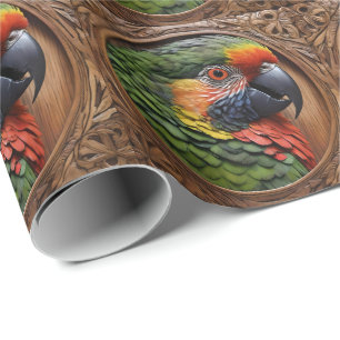 Wood Framed Australian Rainbow Lorikeet, Wrapping Paper