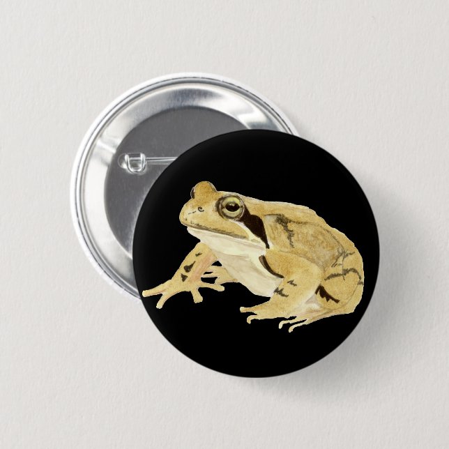 Wood Frog 6 Cm Round Badge (Front & Back)
