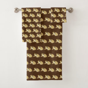 Wood Frog bath towel set