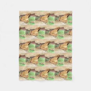 Wood Frog Watercolor Fleece Blanket