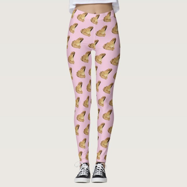 Wood Frog Watercolor Leggings (Front)