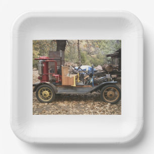 Wood gas driven car paper plate