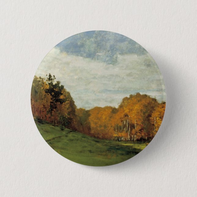 Wood Gatherers at the Edge of the Forest 6 Cm Round Badge (Front)