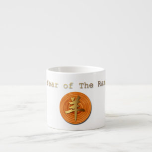 Wood Goat Ram Chinese Year Zodiac Espresso Mug
