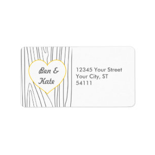 Wood Grain Address Labels - Yellow and Grey