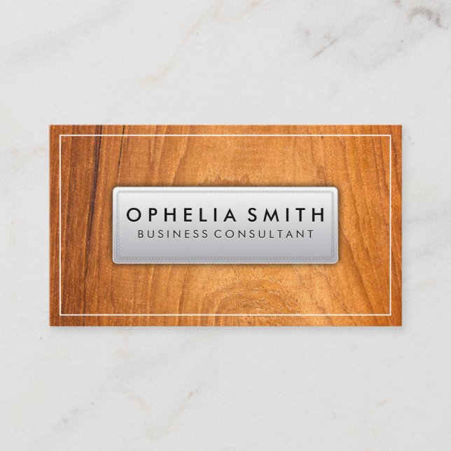 Wood Grain Background Business Card (Front)