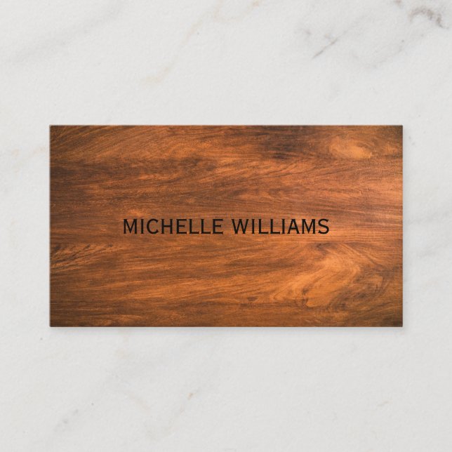 Wood Grain Background Business Card (Front)