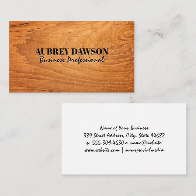 Wood Grain Background Business Card (Front/Back)