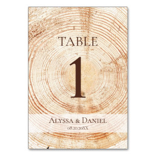 Wood Grain background Custom Rustic wedding Table Number