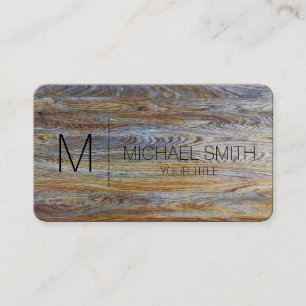 Wood Grain Background Monogram #3 Business Card