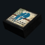 Wood Grain Bird Cage Teal Cute Kissing Love Birds Gift Box<br><div class="desc">Wedding Black Lacquer Keepsake Custom Designer Personalised Jewellery Box or Memory Box Elegant Unique Wedding Anniversary  Christmas Gifts or Valentines Day Gifts</div>