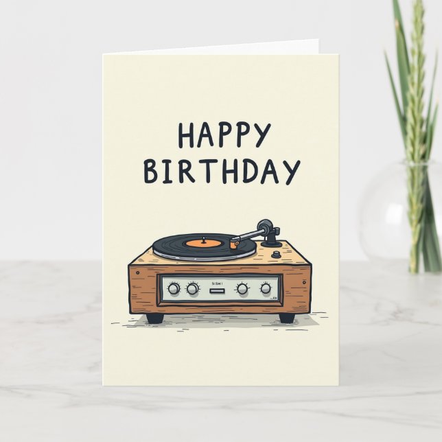Wood Grain Birthday Card (Front)