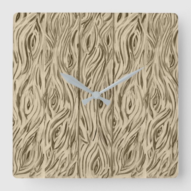 Wood Grain Board French Oak Wine Barrel clock (Front)