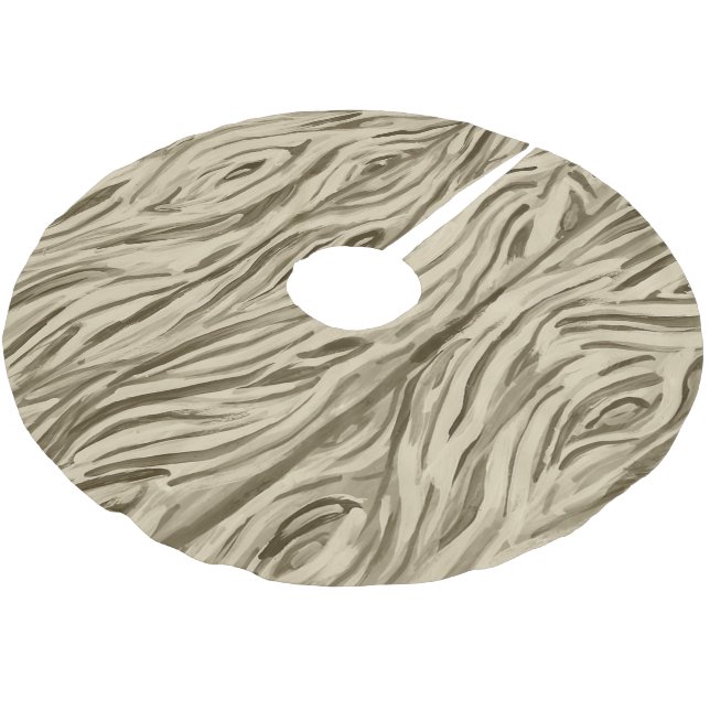 Wood Grain Board French Oak Wine Barrel tree skirt (Angled)