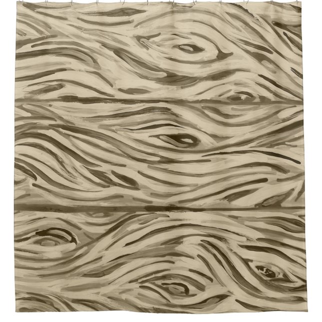 Wood Grain Board Planks from French Oak Wine Barre Shower Curtain (Front)