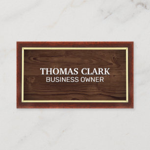 Wood Grain   Brown Vintage Frame Business Card