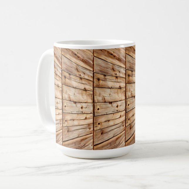Wood Grain Coffee Mug (Front Left)