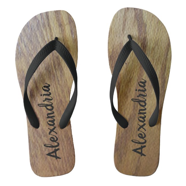 Wood Grain Customised Flip Flops (Footbed)
