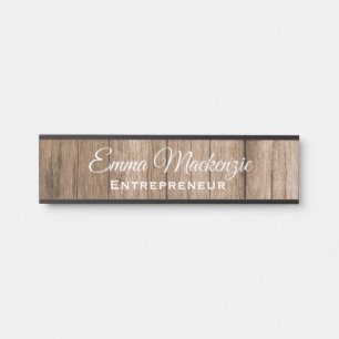 Wood Grain Customizeable Office Door Sign