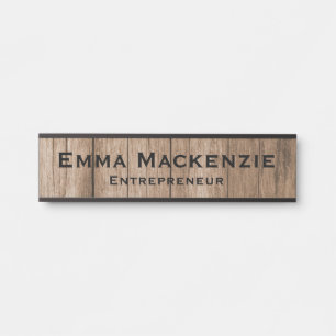 Wood Grain Customizeable Office Door Sign