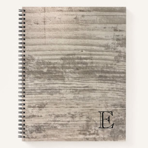 Wood Grain Design Brown Zen Personalised Monogram Notebook