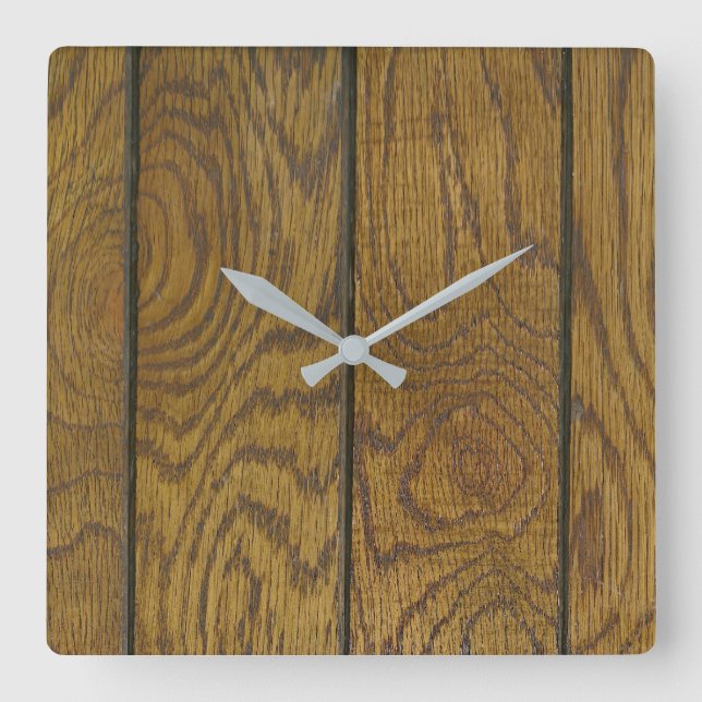 Wood Grain Flooring Square Wall Clock (Front)