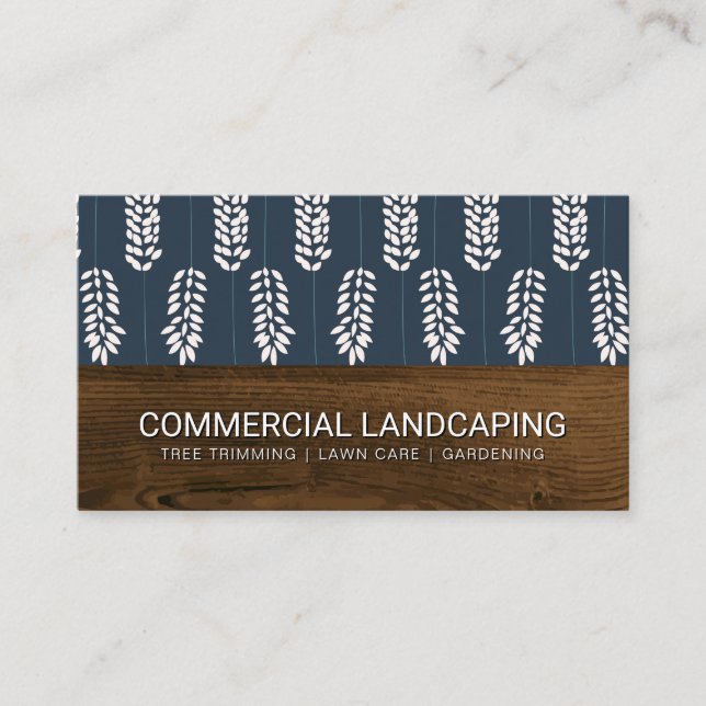 Wood Grain | Flowers | Botanical Flower Pattern Business Card (Front)