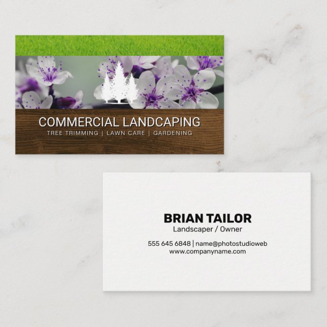 Wood Grain | Flowers | Trees Business Card (Front/Back)