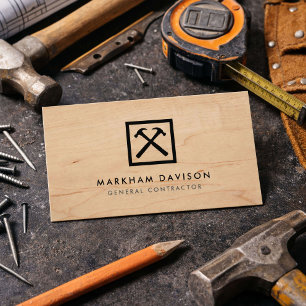 Wood Grain General Contractor Business Card