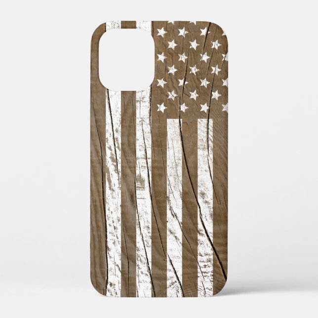 Wood Grain Grunge American Flag Case-Mate iPhone Case (Back)