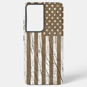 Wood Grain Grunge American Flag Samsung Galaxy Case