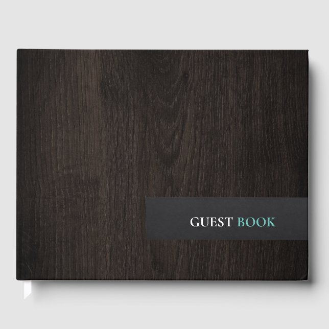 Wood Grain  Guest Book (Front)