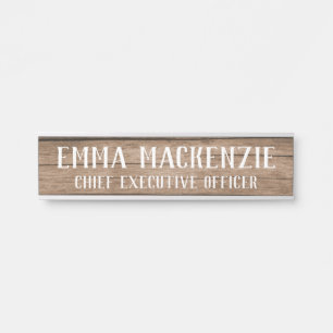 Wood Grain Hanging Door Sign Name Plate