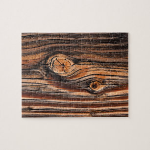 Wood Grain Knot Texture Jigsaw Puzzle