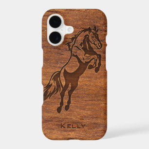 Wood Grain Look Horse Overlay Your Name