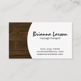 Wood Grain   Massage Therapist Business Card