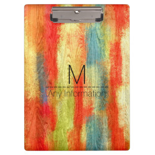 Wood Grain Monogram Clipboard