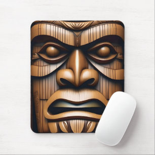 Wood Grain New Zealand Tiki,  Mouse Mat