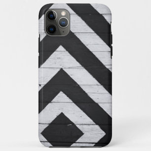 Wood Grain Painted Black and White iPhone 11 Pro Max Case