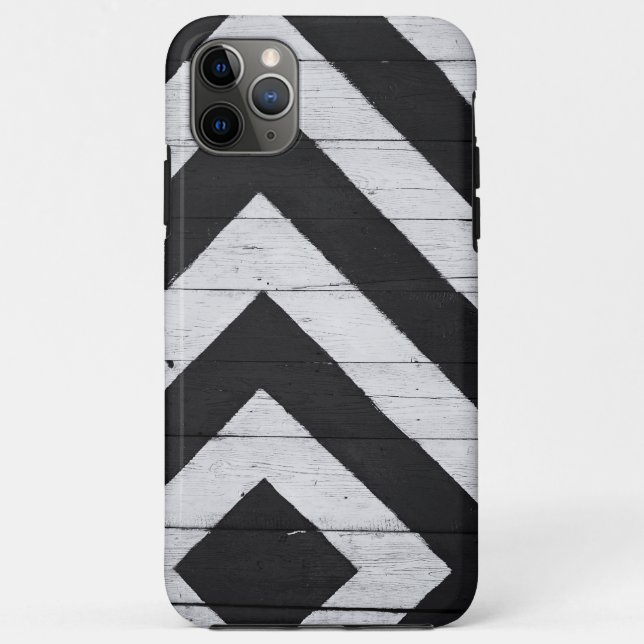Wood Grain Painted Black and White Case-Mate iPhone Case (Back)