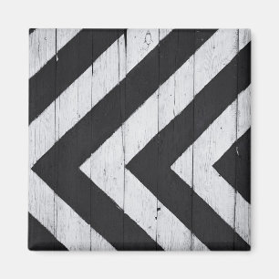 Wood Grain Painted Black and White Magnet