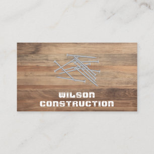 Wood Grain Panels   Pile of Nails Business Card