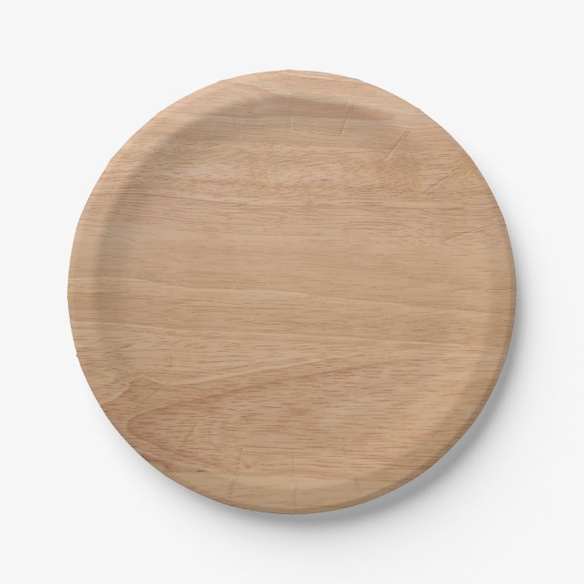 Wood grain paper plate (Front)